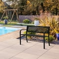 thumbnail image 5 of Ktaxon 47 in Outdoor Garden Bench, Iron Frame, Patio Seat, Black, Steel Bench with PVC Backrest, 5 of 10