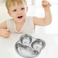 thumbnail image 3 of 304 Stainless Steel Divided Dinner Plate Separate Compartment Tray Anti Mix Food Portion Control Plate Reusable Serving Tray, 3 of 4