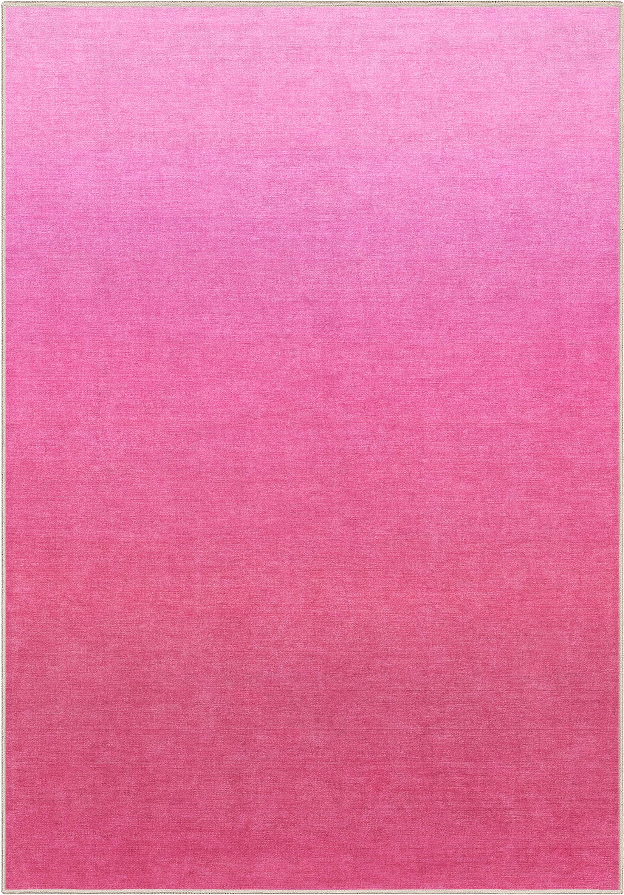 Well Woven Apollo Ombre Modern Pink Flat Pile Easy to Clean 3'3" x 5' Area Rug for Living Room Dining Room Bedroom and Kitchen