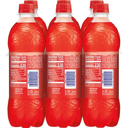 Big Red Soda Pop, 16.9 fl oz, 6 Pack Bottles