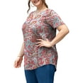 thumbnail image 3 of a.Jesdani Women's Plus Size Tunic Tops Short Sleeve V Neck Casual Blouses M-4X, 3 of 10