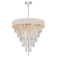 thumbnail image 1 of CWI Lighting Franca Lustre à Abat-Jour Tambour 8 Lumières avec Finition Chrome, 1 of 3