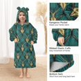 thumbnail image 3 of FORMRS Wearable Blanket Hoodie with Sleeves for Kids Cozy Flannel Sweatshirt, Green Abstract Pattern, 3 of 7