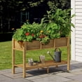 thumbnail image 5 of Dextrus 48in Raised Garden Bed With Storage Shelf, Elevated Garden Bed for Backyard, Patio, Balcony - Brown, 5 of 8