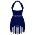 thumbnail image 4 of TSSOE Kids Girls Ballet Lyrical Dance Dress Figure Ice Skating Dress Ballroom Dancewear Navy Blue 10, 4 of 7