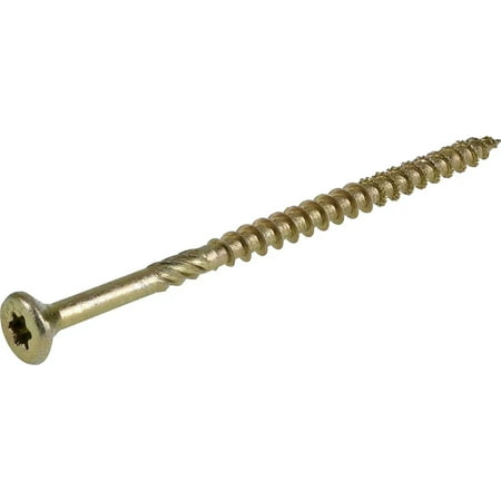 

Power Pro 48585 Wood Screws #10 x 3-1/2 Premium Star Drive Indoor Cabinet Screws Gold Yellow Zinc 1lb Box
