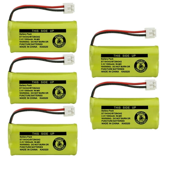 Kastar 5-Pack BT184342 / BT284342 Battery Replacement for Uniden DECT4086 DECT-4086 DECT4096 DECT-4096 DECT6 3000 Elite 9005 Elite 9035 XDECT7005 XDECT7015 XDECT7055 XDECTR055, Sanik 2SN-AAA55H-S-J1