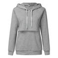 thumbnail image 2 of YanHong Nursing Tops Plus Size Long Sleeve Nursing Tops for Breastfeeding on Built-in Bra Women Pregnant Tops Nursing Long Sleeves Hooded Clothes Casual Blouse Gray S, 2 of 5