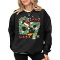 thumbnail image 5 of AQOCRITIK Christmas Sweatshirts for Women Christmas-themed fun patterns Pullover Sweatshirts Holiday Vacation Graphic Tees Tops Winter Outfit Black, 5 of 6