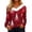Red&24#0812U, variant on Garbnen Christmas Sweatshirt Faux Fur Trim V Neck Snowflake Printed Women Long Sleeve Shirts Holiday Xmas Funny Winter Warm Pullover Tops for Women