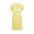 thumbnail image 6 of Oksale Women's Cute Love Nightgowns Ultra Cotton Mini Sleep Dress Loose Short Sleeve Holiday Loungewear Casual Crewneck Sleepwear for Home Yellow M, 6 of 6