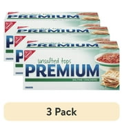 (3 pack) Premium Unsalted Tops Saltine Crackers, 16 oz