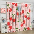 thumbnail image 4 of Cherry Blackout Curtains, Summer Fruit Cherry Love Pattern Style, Kids Girls Bedroom Living Room Blackout Decorative Curtains, 2 Panel Set,42X63 Inch, 4 of 6