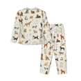 thumbnail image 2 of Goofa Dogs Funny Pets Printed Women’s 2 Piece Pajama Set Super,Pajamas Women's Long Sleeve Sleepwear Soft Button Down Loungewear Pjs Lounge Set Nightwear-, 2 of 9