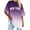 Purple, variant on MIUOWANP Women's Raglan Elbow Sleeve Top Gradient Color Letter Print Loose Breathable Casual Round Neck T-Shirt Size M(6)Pink