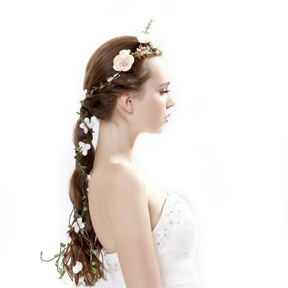 KAKOWELY Unique Bridal Tiara For Wedding Rattan Garland Headdress For Bride Decorations