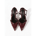 thumbnail image 3 of On feet& in love Women's Slingback Pumps, Croc-Embossed Patent Leather Pointed Toe Heels for Party Office, 3 of 7