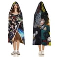 thumbnail image 2 of My Hero Academia Hooded Blanket Poncho, Wearable Hooded Blanket Cozy Soft Warm Plush Fleece Blanket for Adult Women Men, 2 of 7
