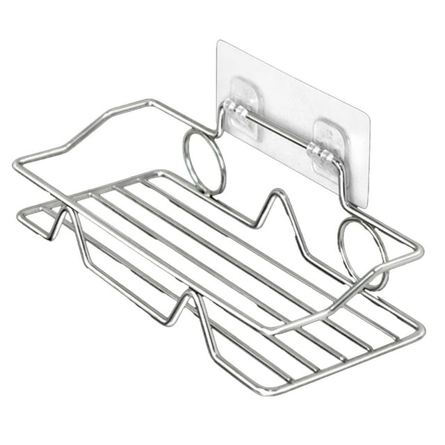 Stainless Steel Storage Rack,Wall-Mounted Kitchen Shelf,Bathroom Organizer,No-Drill Installation,Adhesive Hook Storage,Stainless Steel Shelf,Space-Saving Rack,Rust-Resistant Organizer