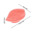 thumbnail image 4 of Unique Bargains  1 Pc Bath Brush Leaves Back Scrubber for Bathroom Shower 5.16"x3.54"x2.01" Pink, 4 of 6