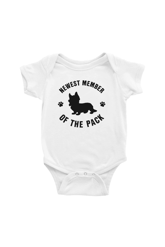 Newest Member of The Pack Pembroke Welsh Corgi Dog Cute Baby Jumpsuits Boy Girl