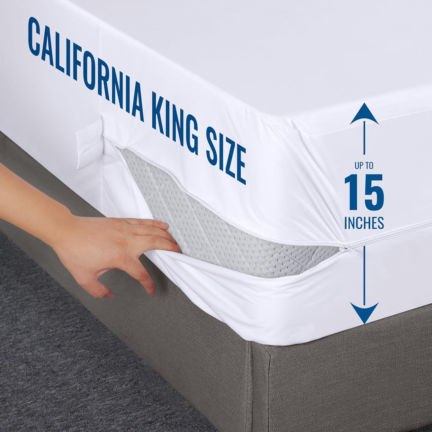 Utopia Bedding California King Mattress Protector Zippered, 100% Waterproof Bed Bug and Dust Mite Proof Mattress Encasement, Absorbent 6 Sided Mattress Cover