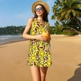 thumbnail image 3 of Xecao Robes d'Été Dessin Animé Poulet pour Femmes Robes Décontractées de Plage Robes de Plage Sans Manches Robe Évasée avec Poches, 3 of 7