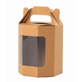 thumbnail image 1 of CIMAXIC Wedding 10pcs Kraft Cupcake Boxes: Paper Favor Boxes With Clear Window Individual Cupcake Holders Built-In Handle For Party Wedding Birthday Holiday Packaging,3.94"X3.46"X3.46", 1 of 4