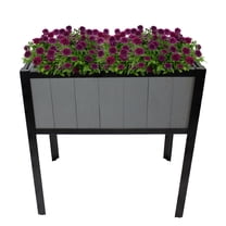 Sunnydaze 29.25" x 20" x 30.75" Gray Acacia Wood Rectangular Raised Garden Bed with Legs