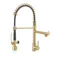 thumbnail image 1 of Grifo de cocina Fapully de una sola manija, arco alto, oro cepillado, 1 of 8
