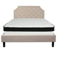 thumbnail image 5 of Flash Furniture Brighton Queen Size Tufted Upholstered Platform Bed in Beige Fabric with Memory Foam Mattress, 5 of 5