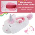 thumbnail image 3 of DSOLE Girls Slippers Toddler Unicorn House Shoes Indoor Outdoor Warm Bedroom Slippers Non-Slip Rubber Sole Big kid 1-2, 3 of 6