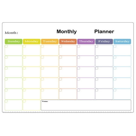 

Aimiya 1 Set Magnetic Schedule Erasable Waterproof Leave Word Synthetic Resin Monthly Weekly Planner Calendar Magnet Sticker Daily Use