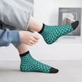 thumbnail image 2 of Rateoe Aquamarine Glitter Pattern Quarter Crew Socks,Toe Seamed Ankle Socks,Cotton Cushioned Breathable Athletic Crew Sports Socks, 2 of 7