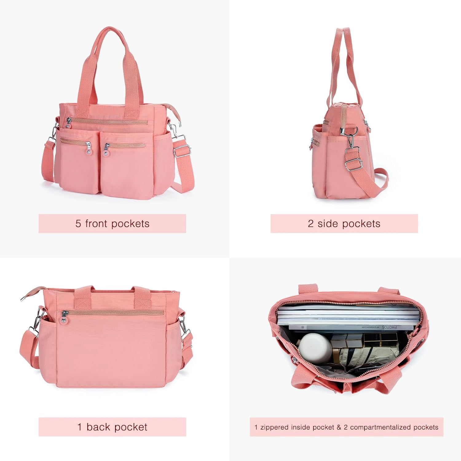 Tote Bag for Women Canvas Tote Bags Handbags for Women Crossbody Bag with Multiple Pockets