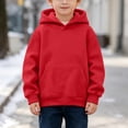thumbnail image 2 of Resicozy Cute Hoodies for Kids Long Sleeve Pullover with Pocket Hoody Sweatshirt Fall Comfy Casual Daily Wear Clothing 3-13 Years Red 160, 2 of 7