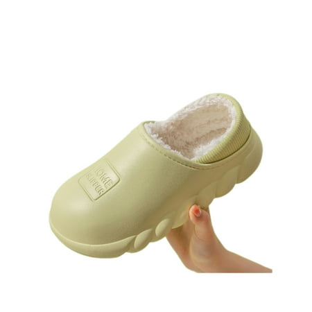

UKAP Men Comfort Moccasin Slippers Daily Anti-Slip Home Shoes Outdoor Plush Lining Winter Slipper Green 8.5