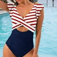 thumbnail image 2 of TNOBHG Two-piece Swimsuit Women's High-waisted Swimsuit Flattering Two-piece with Hollow Front V-shaped Neck, 2 of 8