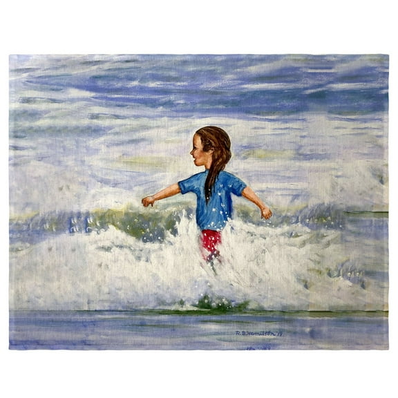 Betsydrake PM1156 14 x 18 in. Girl in Surf Place Mat - Set of 4