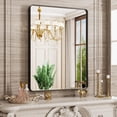 thumbnail image 1 of 22x31 Inch Black Bathroom Mirror, Rounded Rectangle Matte Framed Wall Mounted Mirror, Bathroom Vanity Mirror, Tempered Glass, Anti-Rust, Horizontal/Vertical..., 1 of 5