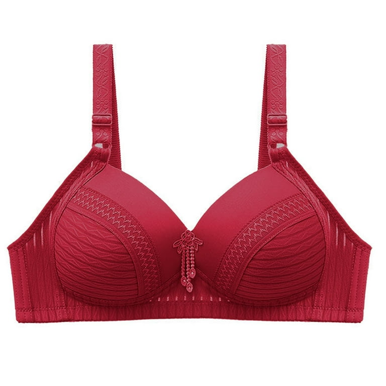 SELONE 2023 Everyday Bras for Women Push Up No Underwire for Large Bust  Everyday for Sagging Breasts Soild Wire Free One Piece Back Buckle Nursing  Bras for Breastfeeding Watermelon Red L 