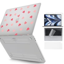 AYAMAYA Compatible with MacBook Air 13 inch Case 2025-2022 M4 A3240 M3 A3113 M2 A2681, Plastic Heart Hard Shell & Keyboard Cover & Screen Film