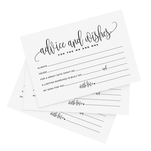 50pcs Blank Advice Cards for Cherished Moments - Create Personalized Memories at Bride & Groom, Baby Shower, Bridal, Wedding, Graduation, Retirement, and Anniversary Celebrations - Unleash Creativity