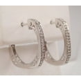 thumbnail image 2 of Lakshya Jewel LLC Square Shape Hoop in Cubic Zirconia Round Cut Women Earrings 14k White Gold Plated, 2 of 5