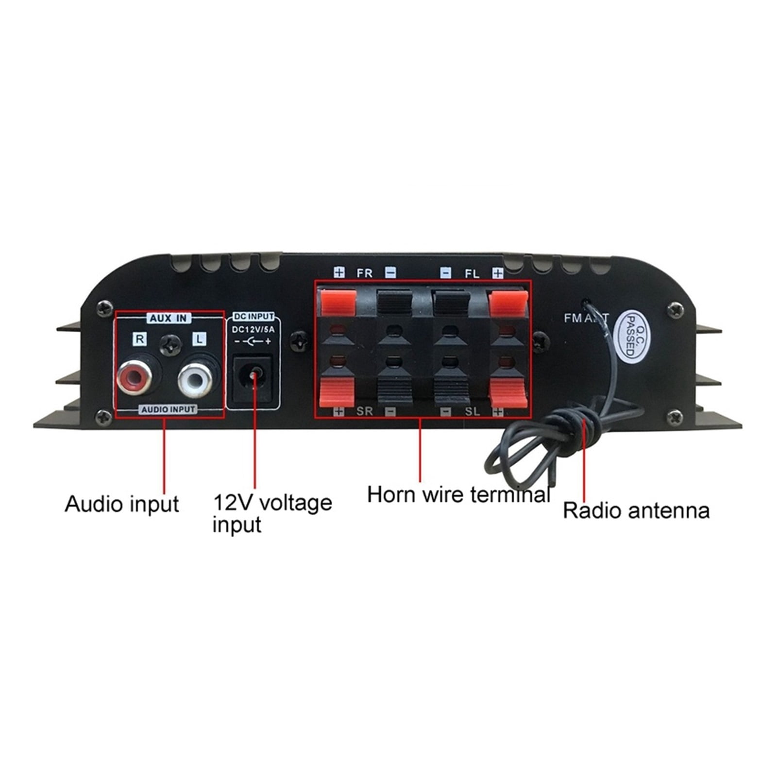 DC 12V 4 Channel Power Amplifier Car Amplifier System Stereo Box 4 Voice Channel FM U Disk Player ,Super Compatibility