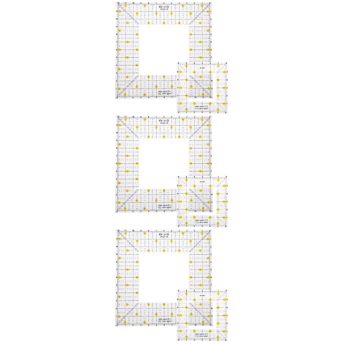 HOOWIFFY Clear Acrylic Quilting Ruler with Patchwork Grid, Easy to Read and Use for Sewing and Craft Projects