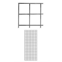 SSWBasics 2' x 5' Chrome Wire Grid Wall Panels - Sturdy Grid Wall Display Solution - Durable Grid Panels for Display