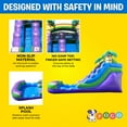 thumbnail image 6 of Pogo Bounce House Crossover Kids Inflatable Water Slide,Purple Marble Tropical With Blower, 12 ft, 6 of 9