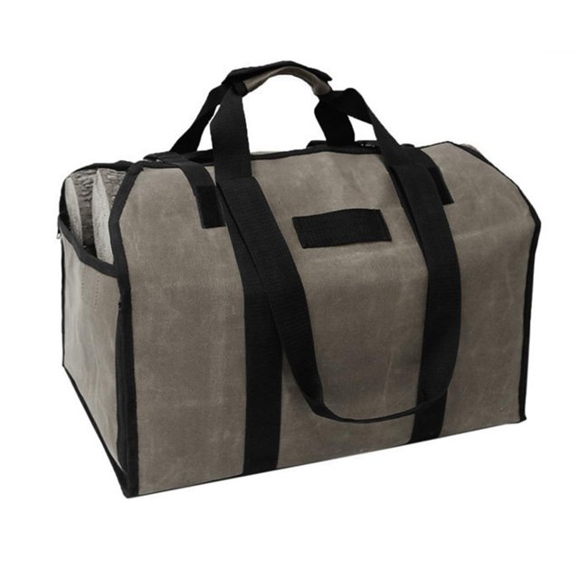 Bolsa De Transporte De Troncos De Doble Uso De Lona Encerada Resistente Al Agua, Bolsa De Almacenamiento Duradera Para Leña, Conjunto De Herramientas matsuzay TO005087-00