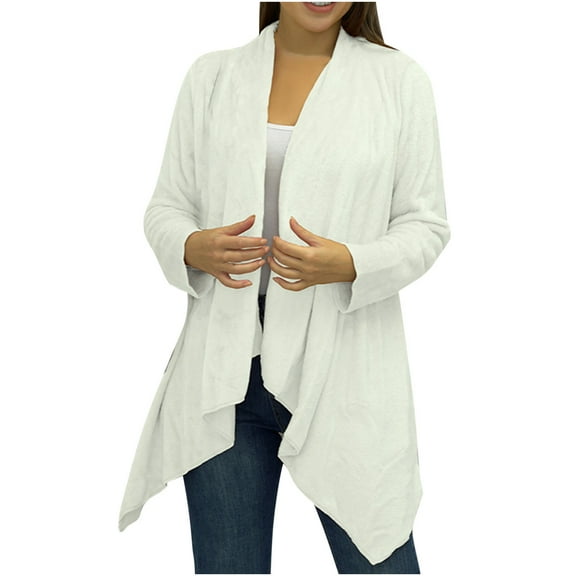 Women's Oversized Open Front Fuzzy Fleece Cardigan Coat Long Sleeve Warm Comfy Winter Jacket Outerwear